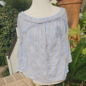 Lucky Brand Off Shoulder Bell Sleeved Shirt